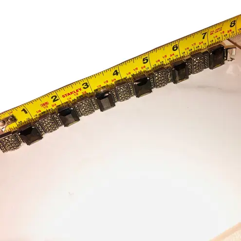 JUDITH JACK Sterling Silver Marcasite & Emerald Cut Smoky Topaz Bracelet