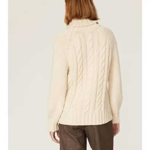 Toccin Cream Chunky Cable Knit Turtleneck Sweater Size XS