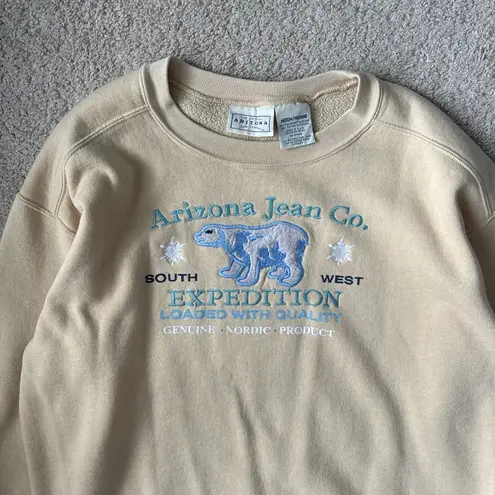 Arizona Jeans Arizona Jean Company Beige Sweatshirt with Blue Expedition Graphic