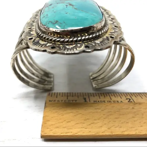 Sterling Silver NAVAJO turquoise cuff, 112.7g