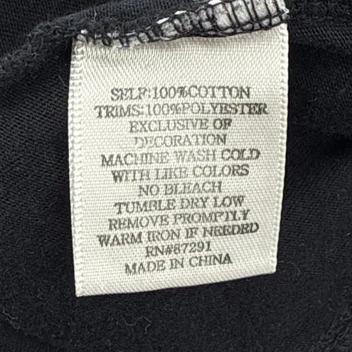 Johnny Was LA Southern Rock Festival 1978 Black Embroidered T Shirt Dress Large