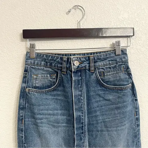 Current/Elliott NWT  Womens Skirt Blue Denim Jean The Insignia Midi Size 26