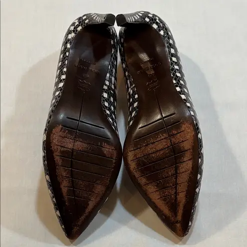 Cole Haan Grand.OS Snakeskin Leather Heels
Size 6 | Black White Python Print
