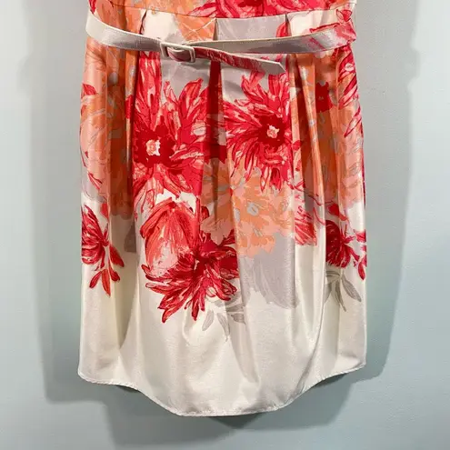 Jessica Howard Shimmery Floral Sleeveless Belted Fit & Flare Dress Size 8