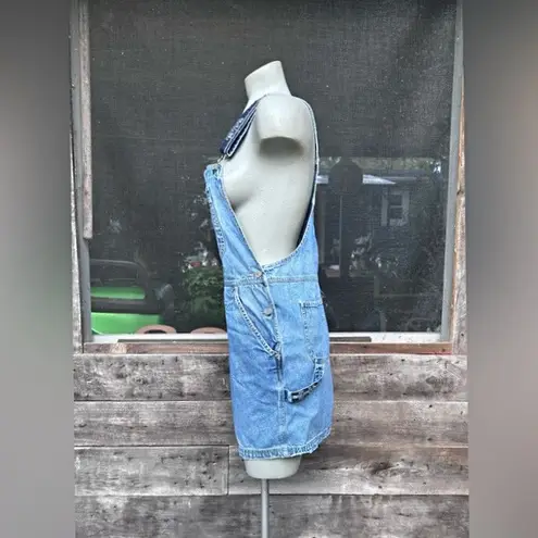 Bum Equipment Vintage 90s Blue Denim Painters Shortalls Overall Shorts~L~