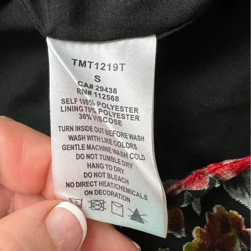 Miss Me Black Burnt Out Velvet Floral Dress Size Small Fits Medium Floral Fairy