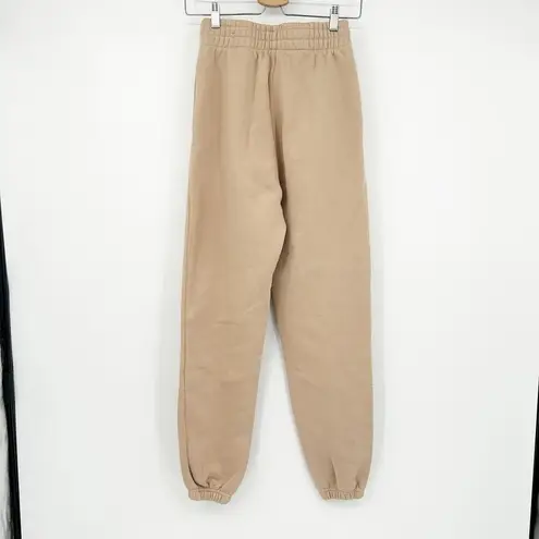 Adidas  Originals Womens Fleece Lined Lounge Jogger Sweat Pants Size XS Beige Tan