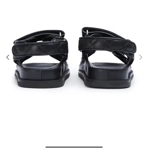 Tony Bianco Leather Black Quilted Women's Sandals HIRANNI BLACK SHEEP NAPPA 38