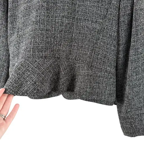 Sandro Sportswear Gray Tweed Blazer Ruffle Front, Size Medium