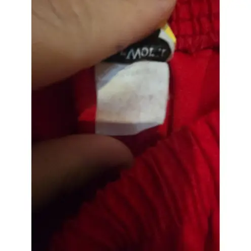 Bonworth Pull-On Red Cropped Pants, Elastic Waist, Women's Size Medium, Casual