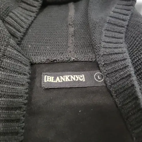 BLANK NYC  Jacket Size Large LG Cardigan Sweater High Low Jacket Hooded Fuax Suede Jacket