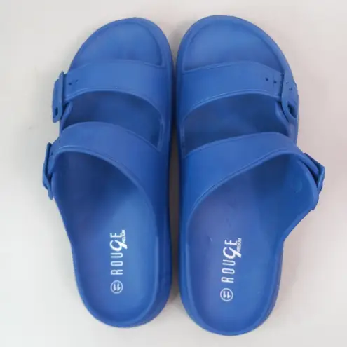 Rouge Helium Helium Rouge 11 Foam Buckle 2-Strap Blue Sandal Shoes
