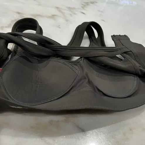 Yvette Medium Impact Sports Bra Caged Criss Cross Back Olive Green Activewear