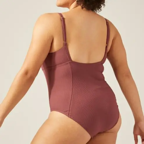ANDIE Havana Ribbed One Piece Wild Ginger (WIGN) Swimwear Plus Size 1X New
