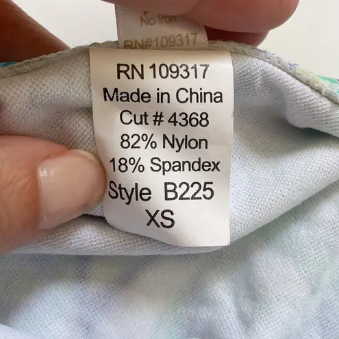 Swim Systems Belt Ring Low Rise Port Royal Paisley Polka Dot Bikini Bottom NWT Blue Size XS