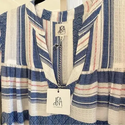 dRA Los Angeles Jenwin Directional Stripe Midi Dress NWT Blue/White Size M Blue Size M
