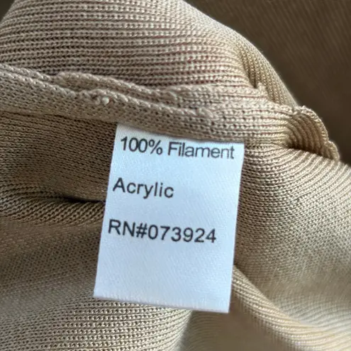 Ming Wang Two Piece Set Open Front Blazer Sweater Tank Medium Tan Black