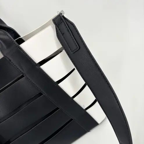 Madison West Tote Bag Black White Inner Pouch NWT