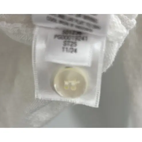 Garnet Hill Womens XS 100% Linen Ivory Cardigan Sweater Buttons Minimalist