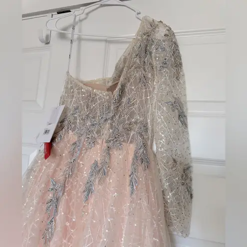 Mac Duggal Embroidered One Shoulder Bodice Ball Gown Dusty Rose NWT - Image 7