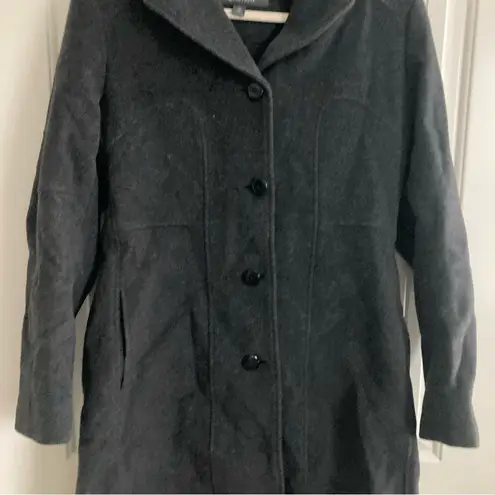 Kenneth Cole Reaction Peacoat Womens Size 12 Wool Blend Gray Long