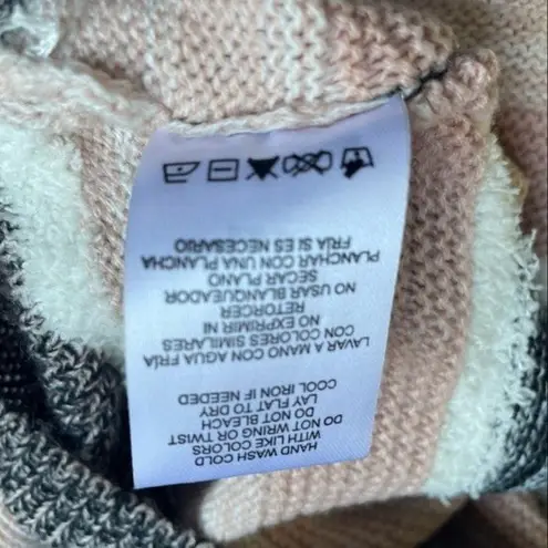 Takara Sweater Preppy Striped Statement Sleeve Pullover Pink Women's Size Medium