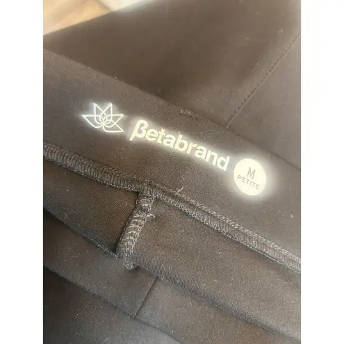 Betabrand Yoga Dress Pants Womens Size Medium Petite Pull On Black Faux Pockets