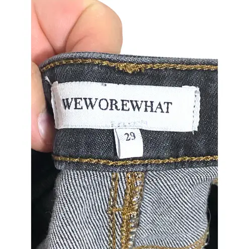 We Wore What Boyfriend Shorts Jean Denim Cut Off Raw Hem Womens 29 Grunge Frayed