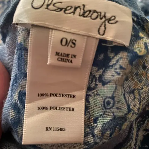 Olsenboye Womens Infinity Scarf Blue Skull Skulls Print 33x48 One Small Hole