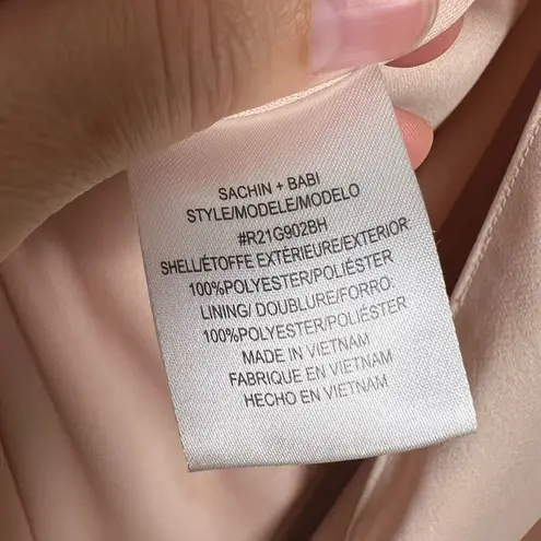 Sachin + Babi Tansy Satin Charmeuse Blush Formal Gown Size 10