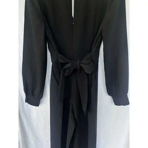 Boden Emmy Tie Waist V Neck Jumpsuit Women’s Size 6 Corpcore Office Formal Work Black