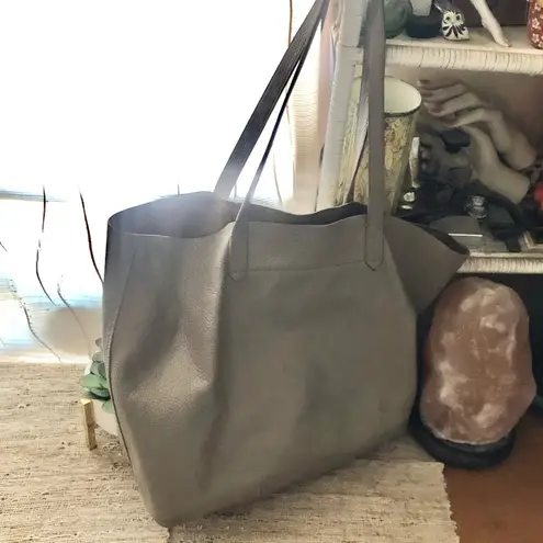 Cuyana leather Tote Bag Gray