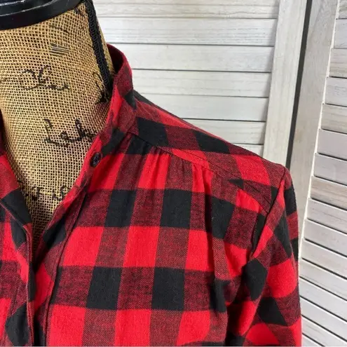 Woolrich Vintage Buffalo Check Flannel Nightshirt Red Black Small Maxi