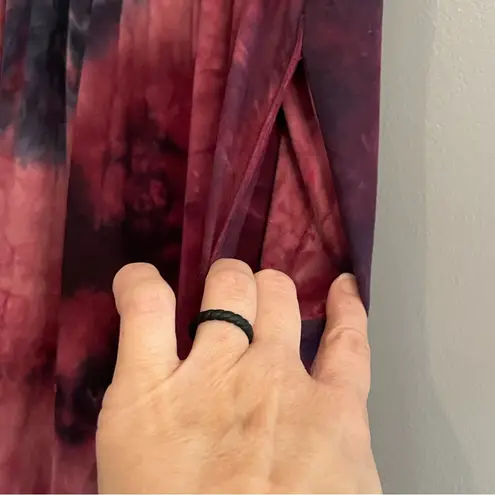 Cozy Casual Women's Comfy Pink & Black Festival Hippie Beachy Tie-Dye Skirt with Pockets