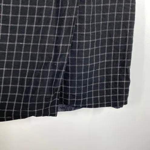Nine Company VTG Black White Windowpane Linen Blend Skirt Women's Size 6 - Image 3