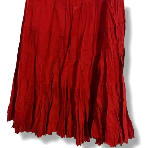 Chaudry by Anthropologie Merlot Red Asymmetrical Midi Skirt | Size M | NWT Size M