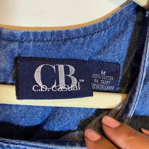 CB Casual Fish Denim Dress Medium EUC Vintage Blue