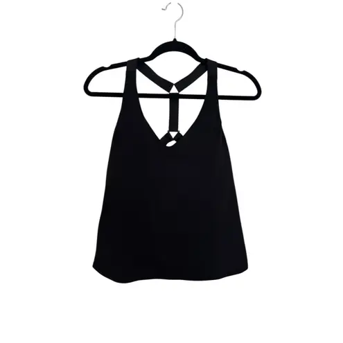 Athleta  Top Womens Medium Ascent Support Tank Black Built In Bra Racerback - Image 2