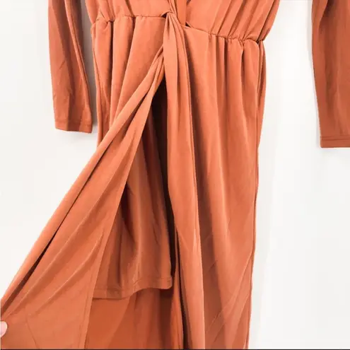 L'Academie The Judy Midi Dress in Terracotta Size: Small