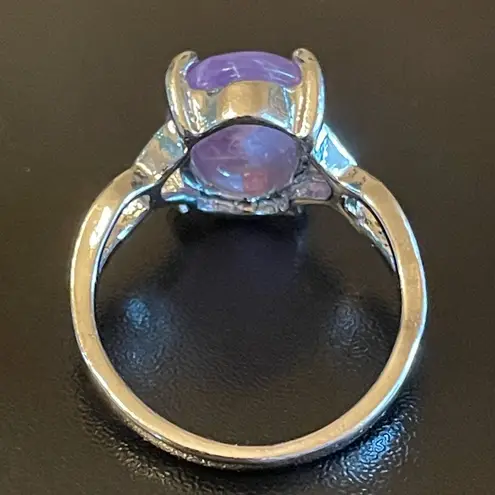Exquisite purple amethyst S925 silver ring size 8.75