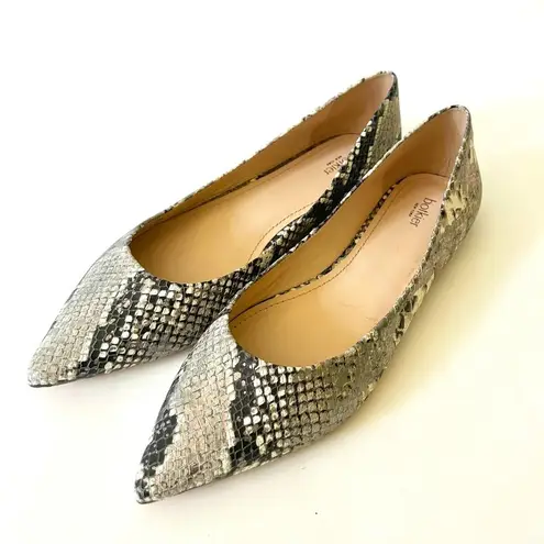 Botkier Annika Grey/Silver Snake Embossed Flats Size 9 *NWOB*