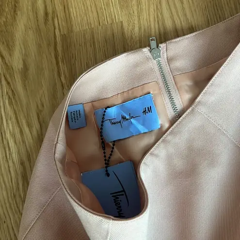 NWT H&M x MUGLER wool mini skirt antique pink Size 0