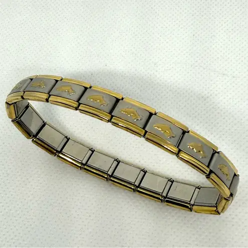 Vintage Y2K Italian Link Charm dolphins gold