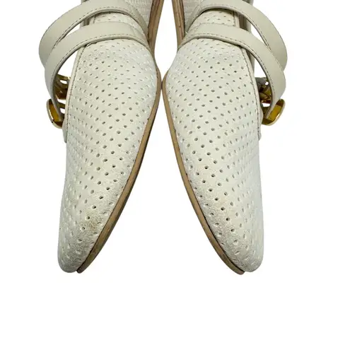 Dolce Vita Baylee Ballet Flats Bone Perforated Suede Cream Mary Jane 8 White