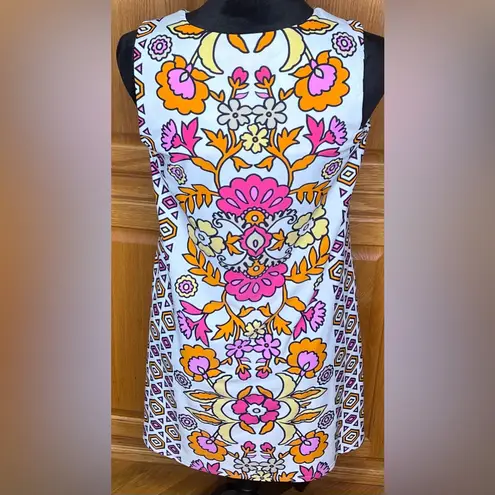 Jude Connally Jacey Floral Damask Paisley Block Bright Geometric Print Dress XS Pink