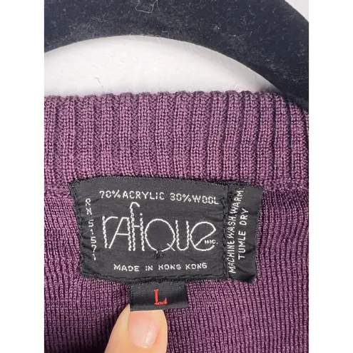 Vintage Rafique Wool Blend Sweater Vest – Purple – Made in Hong Kong – Academia Size L