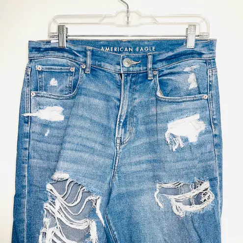 American Eagle Light Wash Ripped Highest Rise 90’s Boyfriend Jeans