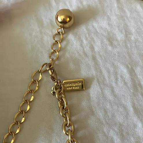 Kate Spade :Coral & Gold Tone Necklace- Statement Piece- jewelry bag