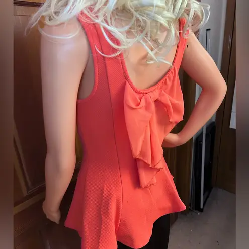 Chetta B Vibrant Coral Peplum Tank