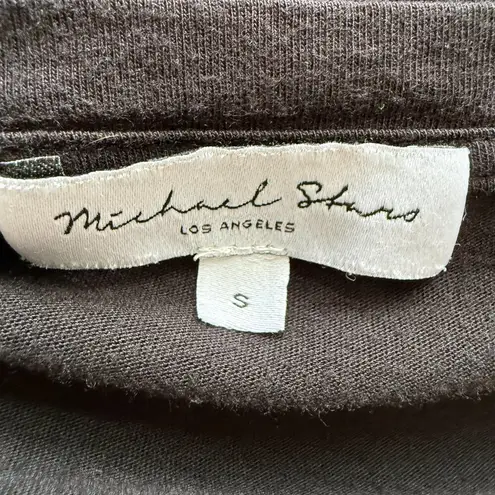 Michael Stars Sandra V-Neck T-Shirt Midi Dress Women's Small Black Casual Travel